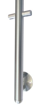 Pfosten 42,4/2,0 mm mit 4 Lochblechhalter, Wandmontage